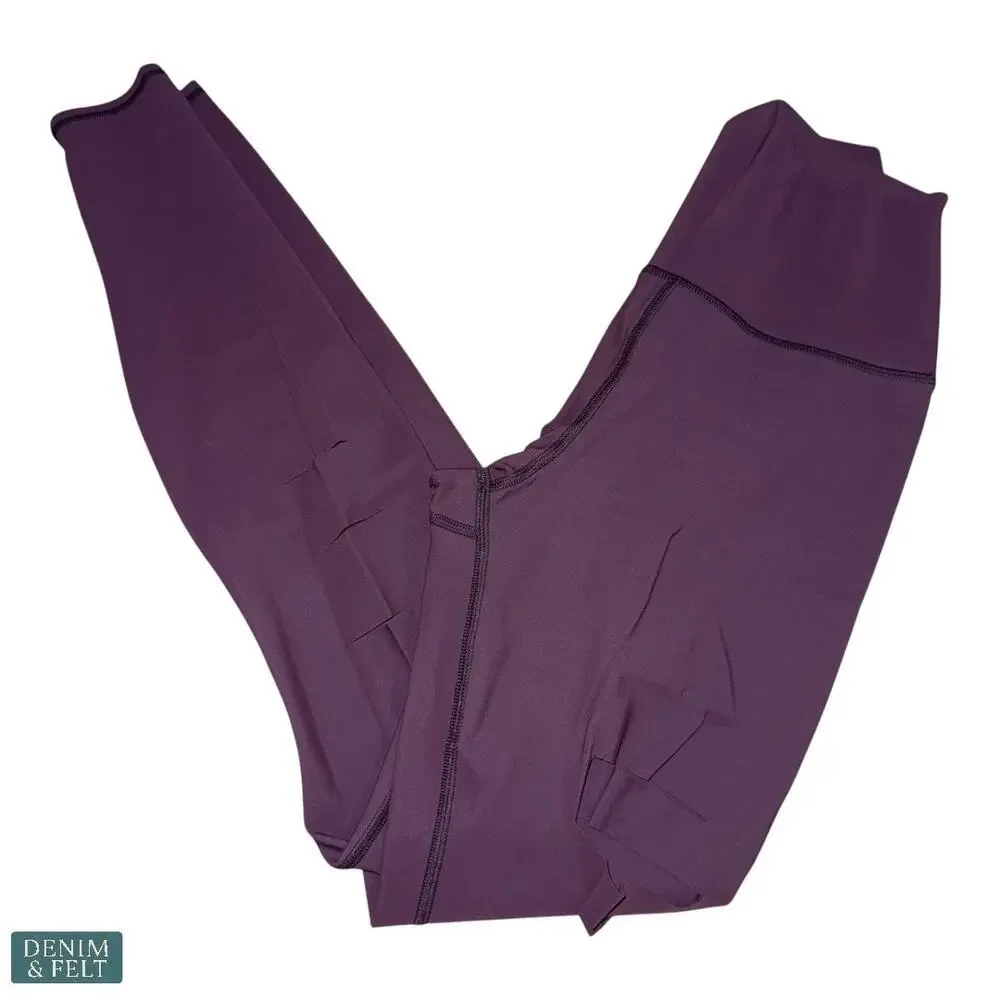 NEW Alo Yoga High-Waist Ripped Leggings Purple Workout Gym Lounge‎ Pants Size SM